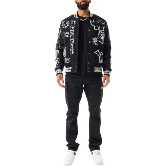 Jordan Craig Motown Varsity Jacket (Black Shadow) 91651 - Image 5