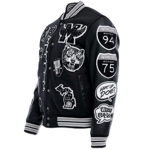 Jordan Craig Motown Varsity Jacket (Black Shadow) 91651 - Image 8