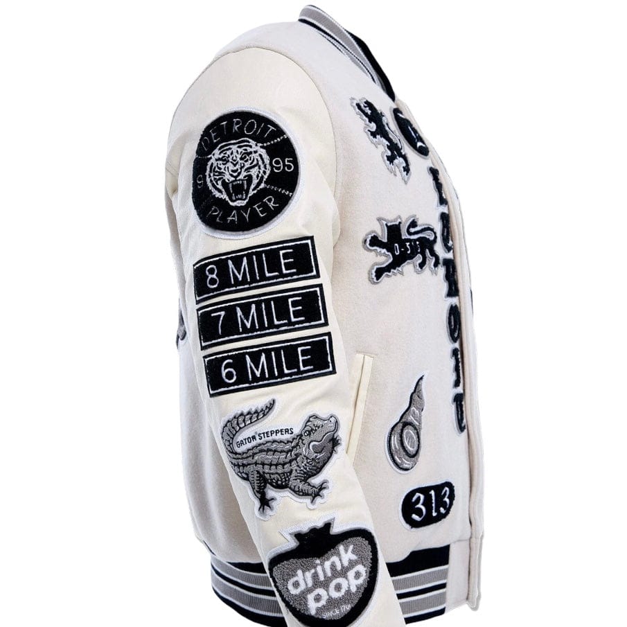 Jordan Craig Motown Varsity Jacket (Cream) 91651 - Image 10
