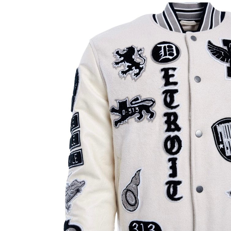 Jordan Craig Motown Varsity Jacket (Cream) 91651 - Image 12