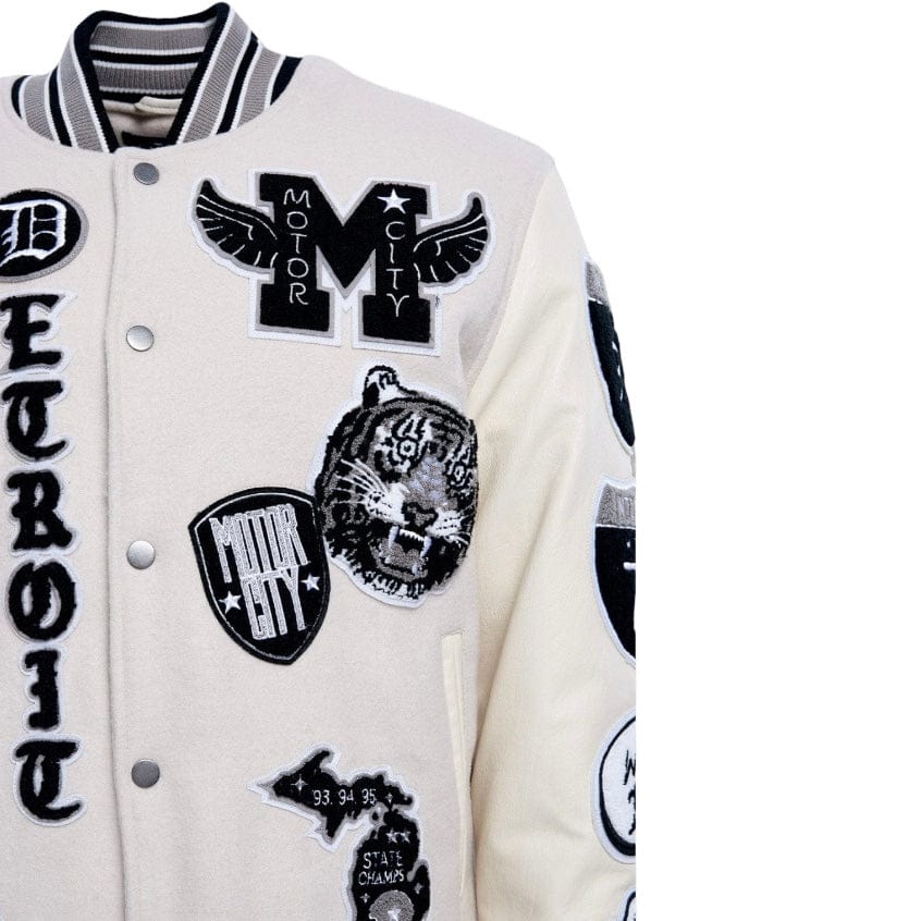 Jordan Craig Motown Varsity Jacket (Cream) 91651 - Image 13