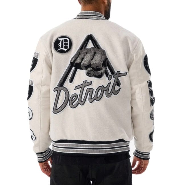 Jordan Craig Motown Varsity Jacket (Cream) 91651 - Image 4
