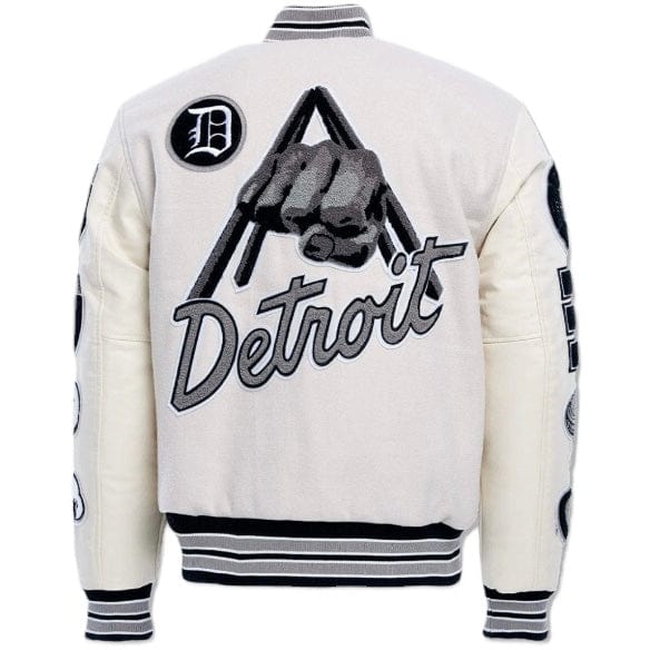 Jordan Craig Motown Varsity Jacket (Cream) 91651 - Image 9