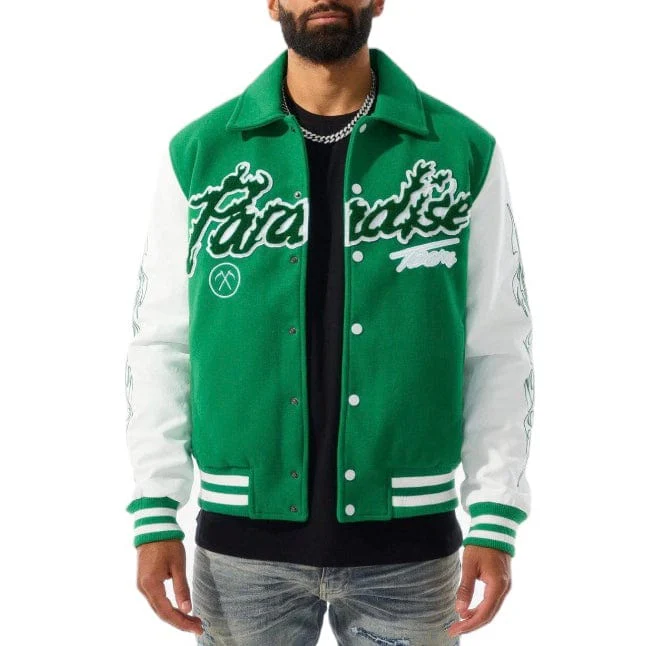 Jordan Craig Paradise Tour Varsity Jacket (Green) 91632 - Image 2