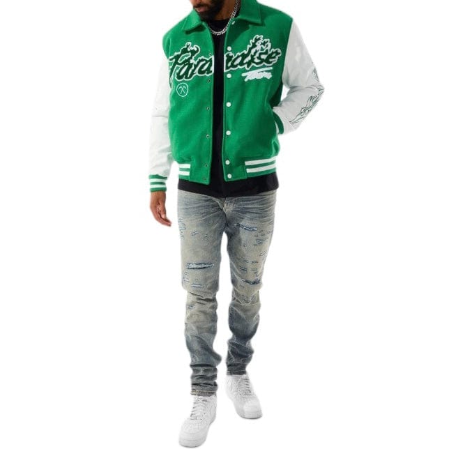 Jordan Craig Paradise Tour Varsity Jacket (Green) 91632 - Image 5