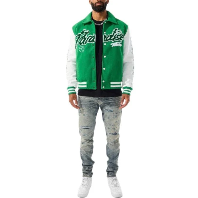 Jordan Craig Paradise Tour Varsity Jacket (Green) 91632 - Image 6