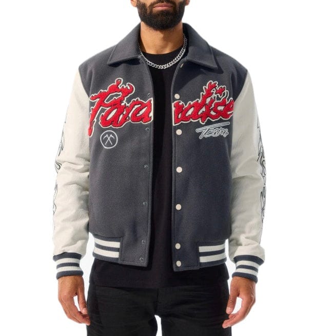 Jordan Craig Paradise Tour Varsity Jacket (Off Black) 91632 - Image 2