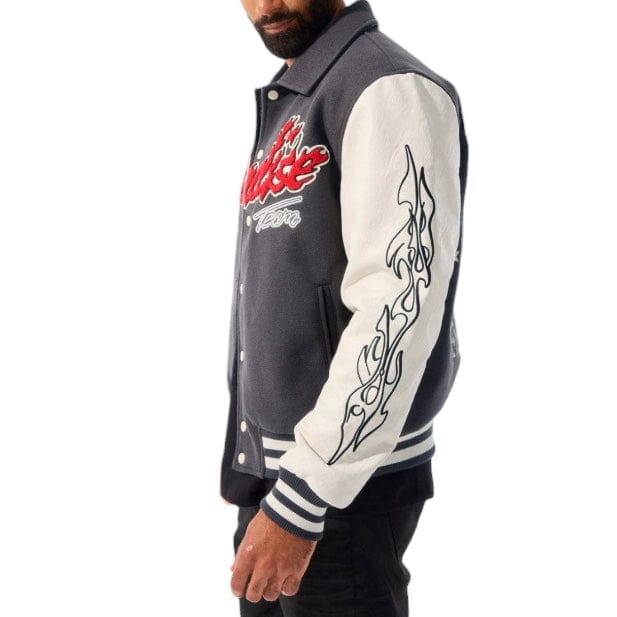 Jordan Craig Paradise Tour Varsity Jacket (Off Black) 91632 - Image 3