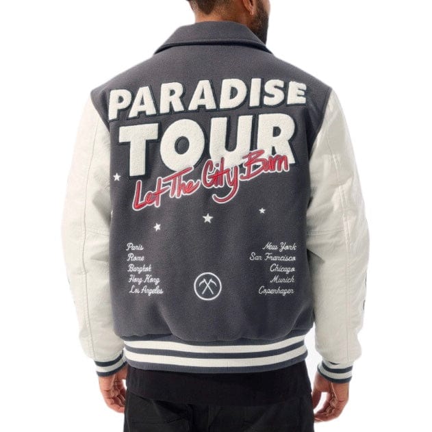 Jordan Craig Paradise Tour Varsity Jacket (Off Black) 91632 - Image 4