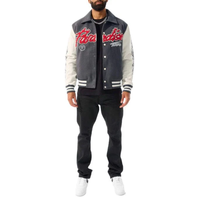 Jordan Craig Paradise Tour Varsity Jacket (Off Black) 91632 - Image 5