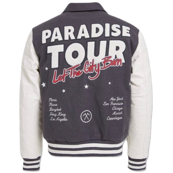 Jordan Craig Paradise Tour Varsity Jacket (Off Black) 91632 - Image 9