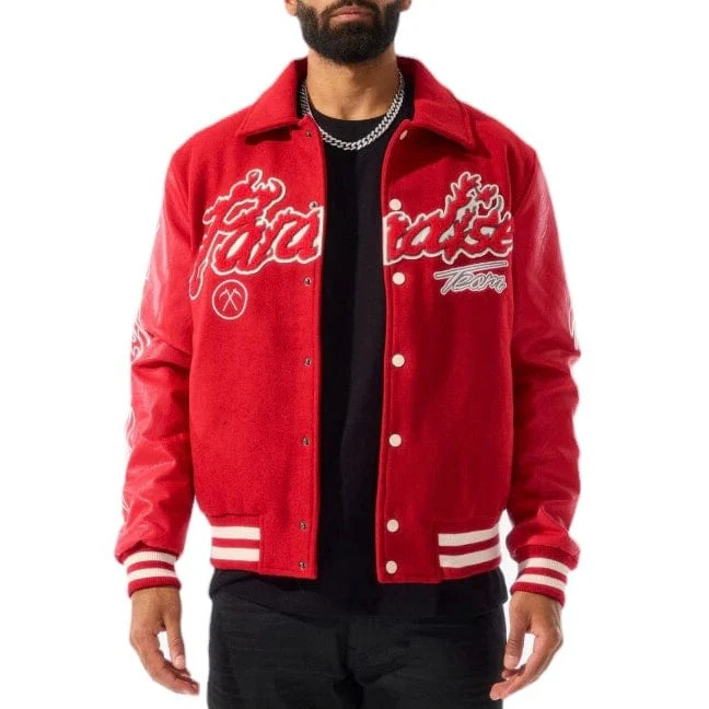 Jordan Craig Paradise Tour Varsity Jacket (Red) 91632 - Image 2
