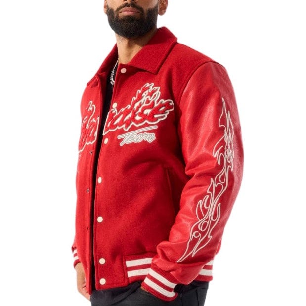 Jordan Craig Paradise Tour Varsity Jacket (Red) 91632 - Image 3