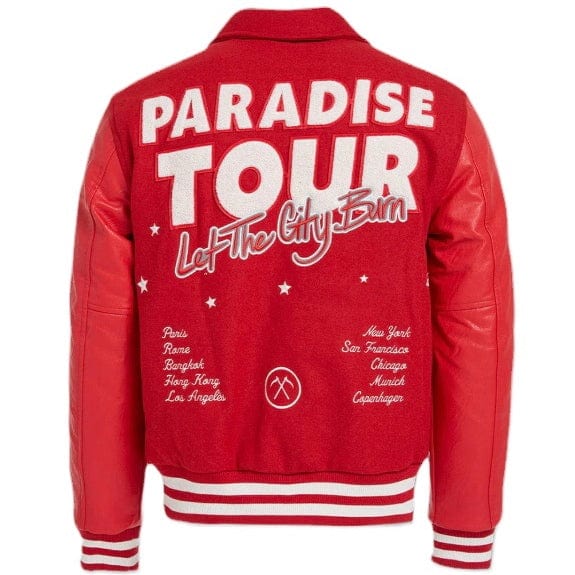 Jordan Craig Paradise Tour Varsity Jacket (Red) 91632 - Image 9