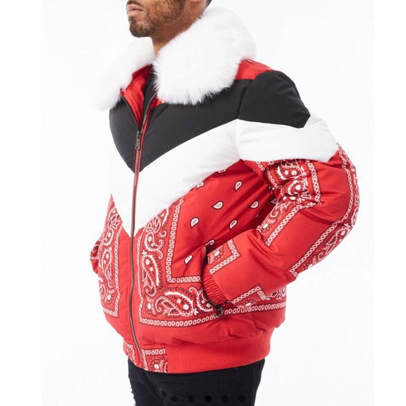 Jordan Craig Represent Bomber Jacket (Red) 91546P - Image 3