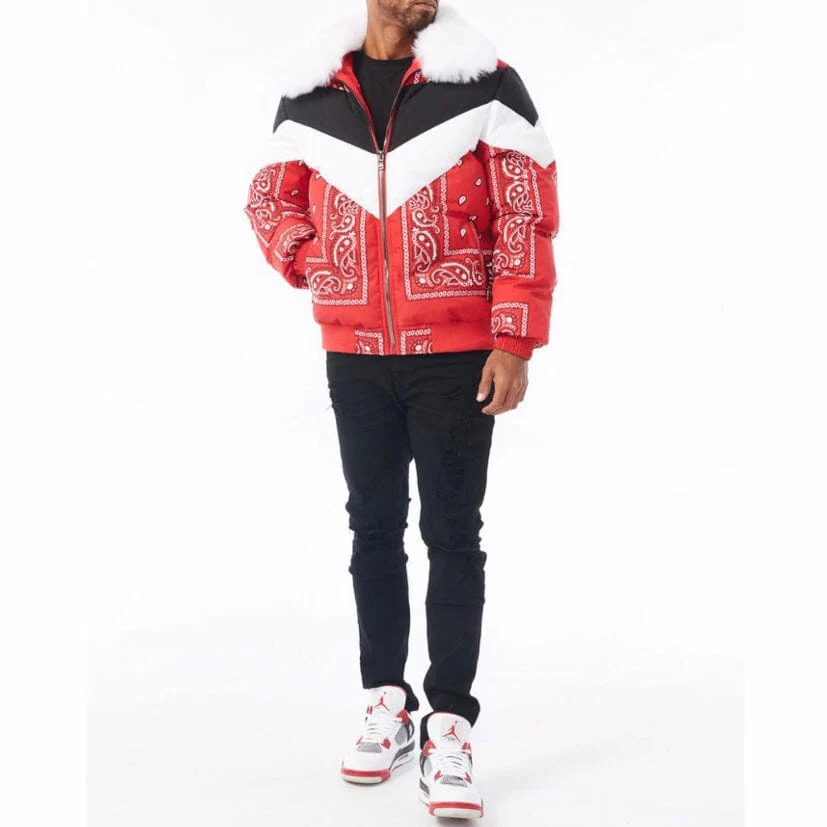 Jordan Craig Represent Bomber Jacket (Red) 91546P - Image 4