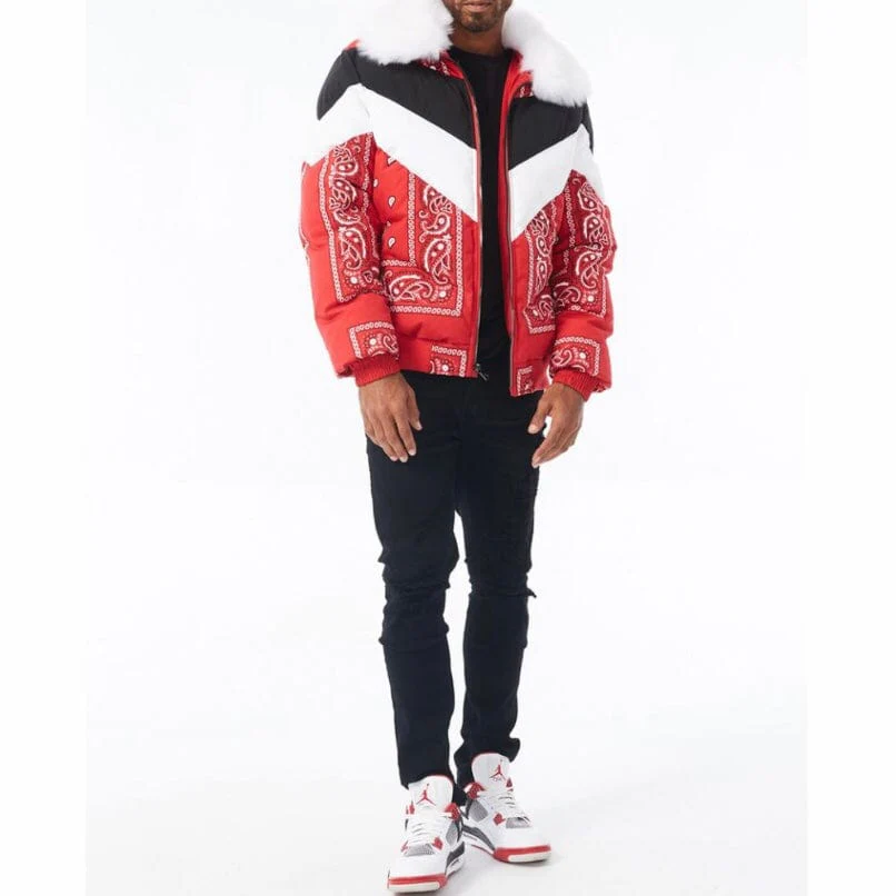 Jordan Craig Represent Bomber Jacket (Red) 91546P - Image 5