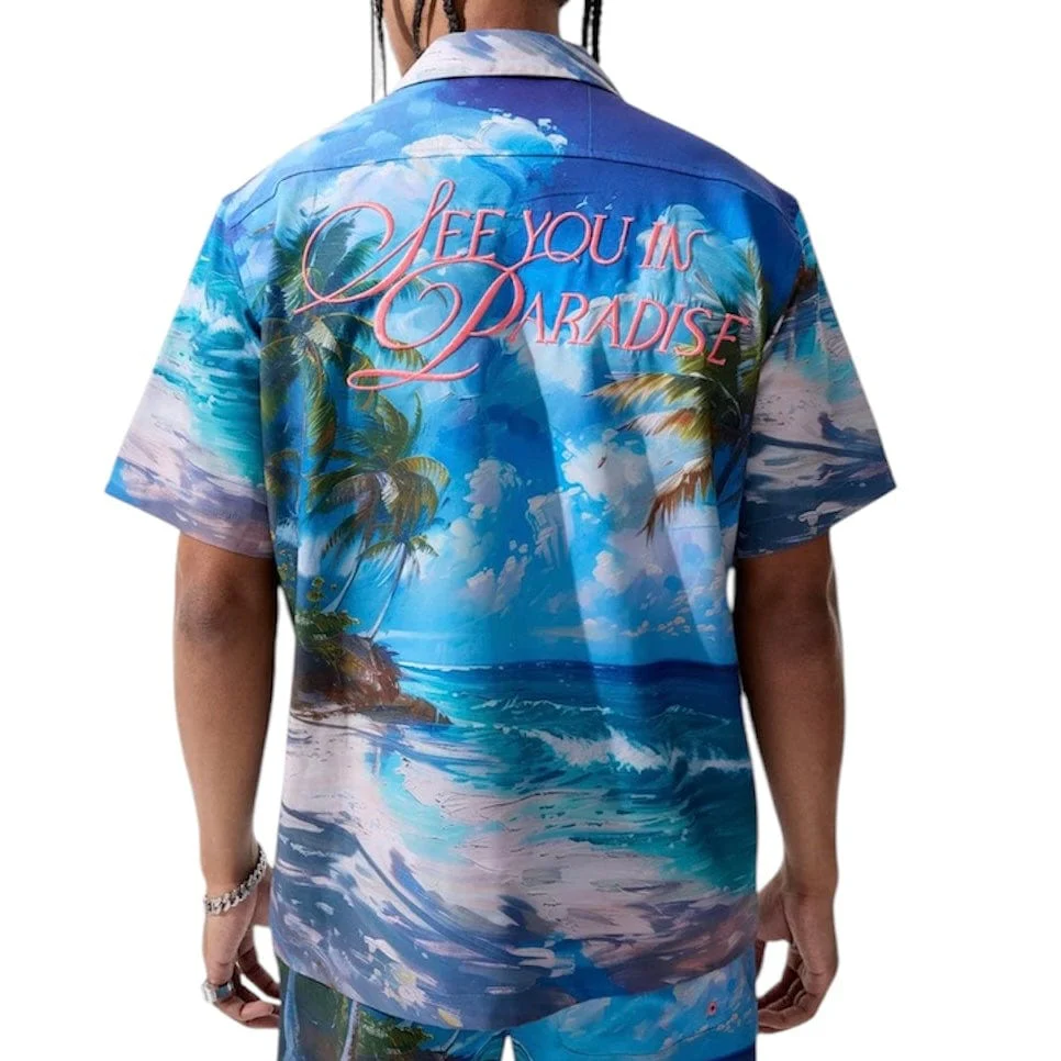 Jordan Craig Retro Wanderlust Party Short & Shirt Set (Clearwater) 2060-2060S - Image 3