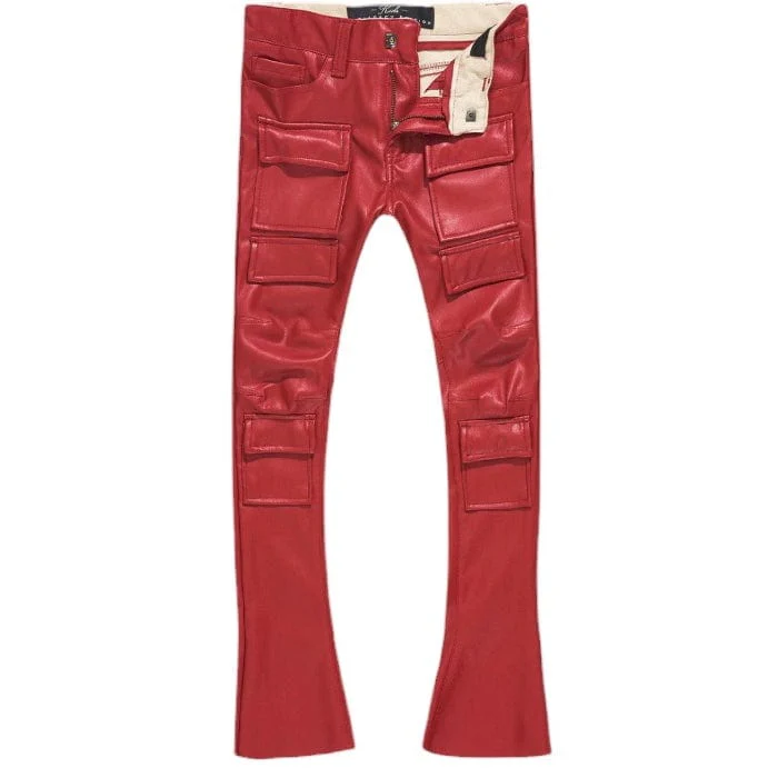 Jordan Craig Ross Stacked Thriller Cargo Pants (Red) JRF1218 - Image 2