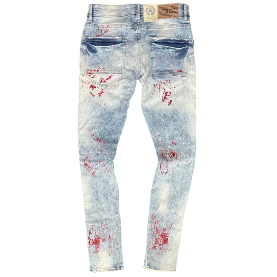 Jordan Craig Ross Vegas Striped Denim 2.0 (Fire Red) JM3466 - Image 2
