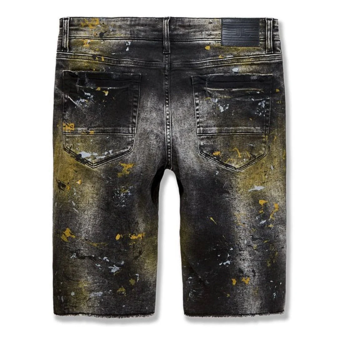 Jordan Craig Sparta Striped Denim Shorts (University Gold) - J3168S - Image 2