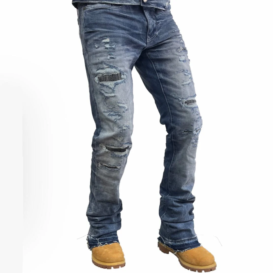 Jordan Craig Theo Slight Flare Stack Denim (Aged Wash) JF300R - Image 2