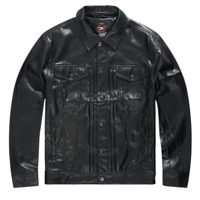 Jordan Craig Thriller Button Up Leather Jacket (Black) JJ2250