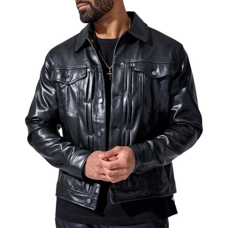 Jordan Craig Thriller Button Up Leather Jacket (Black) JJ2250 - Image 3