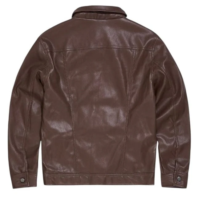 Jordan Craig Thriller Button Up Leather Jacket (Brown) JJ2250 - Image 2