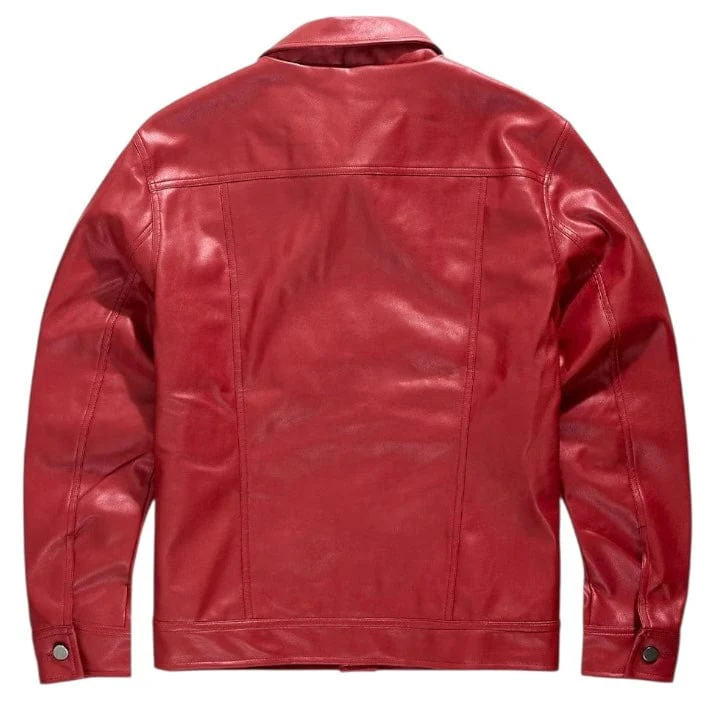 Jordan Craig Thriller Button Up Leather Jacket (Red) JJ2250 - Image 2