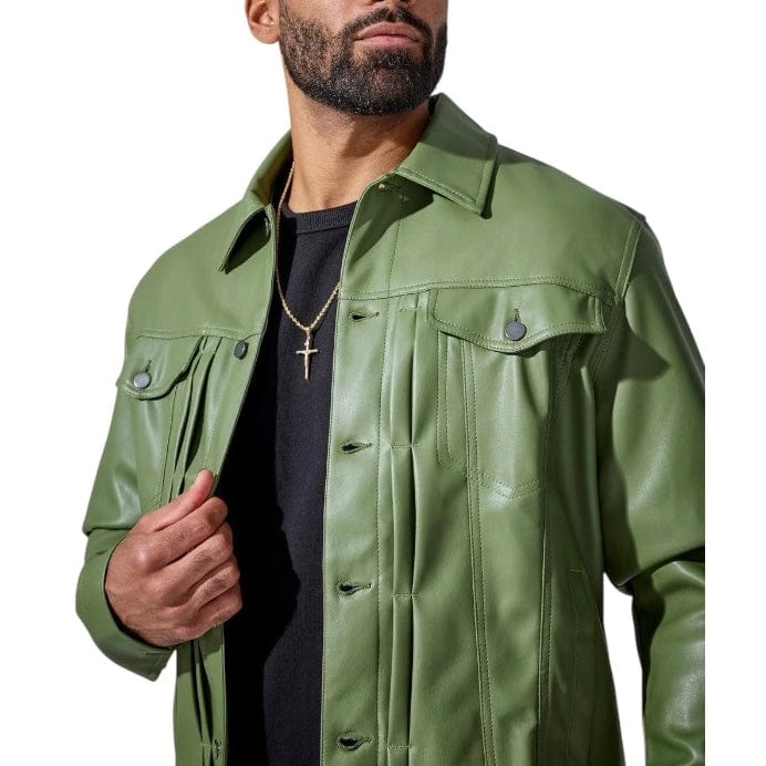 Jordan Craig Thriller Button Up Leather Jacket (Sage) JJ2250 - Image 3