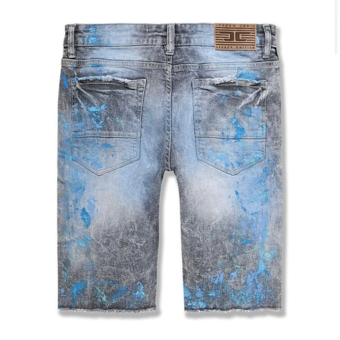 Jordan Craig Vegas Striped Denim Shorts (Ice Blue) J3167S - Image 2