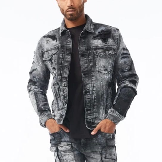 Jordan Craig Washington Heights Denim Trucker Jacket (Vintage Black) 91557 - Image 2