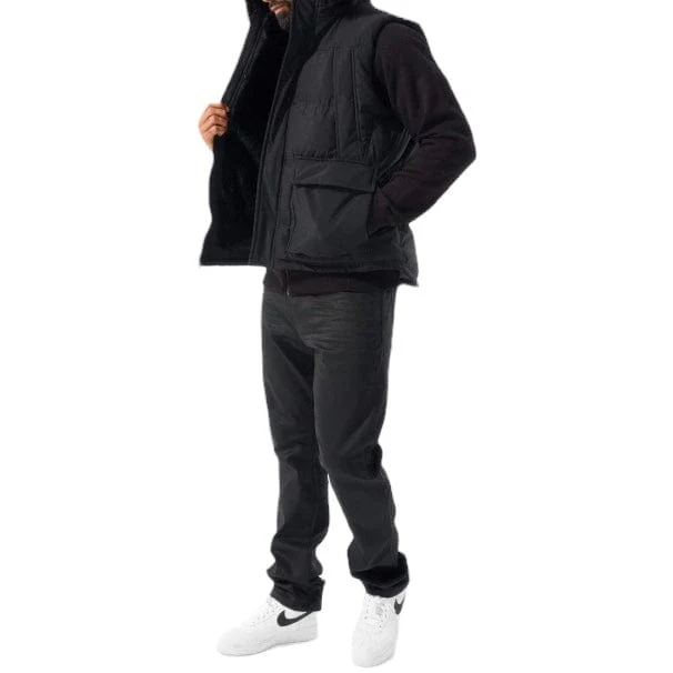Jordan Craig Yukon Fur Lined Puffer Vest (Black) 9377V - Image 3
