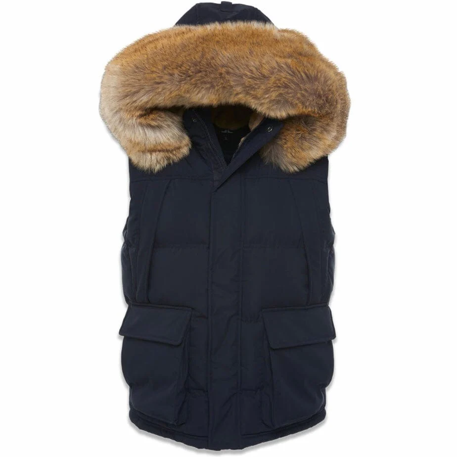 Jordan Craig Yukon Fur Lined Puffer Vest (Navy) 9371V - Image 5
