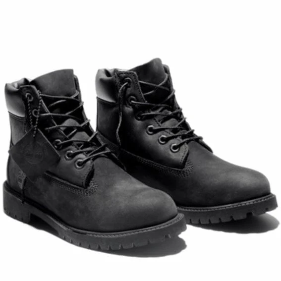 Junior Timberland Premium 6 In Waterproof Boots (Black Nubuck) TB-012907-001 - Image 6