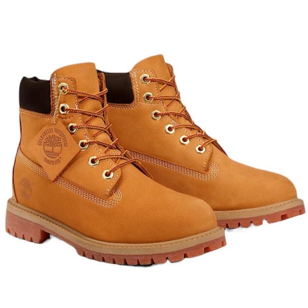 Junior Timberland Premium 6 In Waterproof Boots (Wheat Nubuck) TB-012909-713 - Image 4