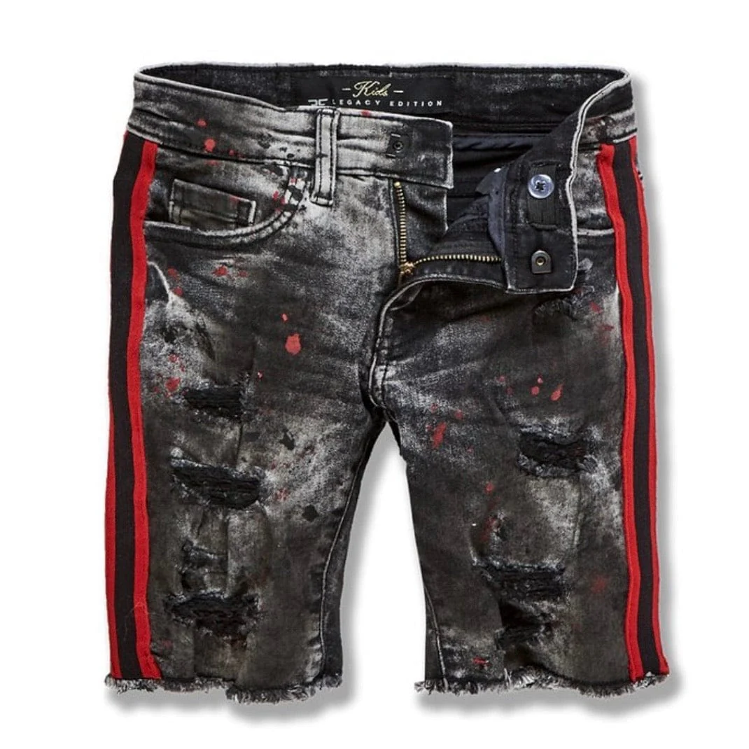 Juniors Jordan Craig Sparta Striped Denim Shorts (Bred) J3168SB