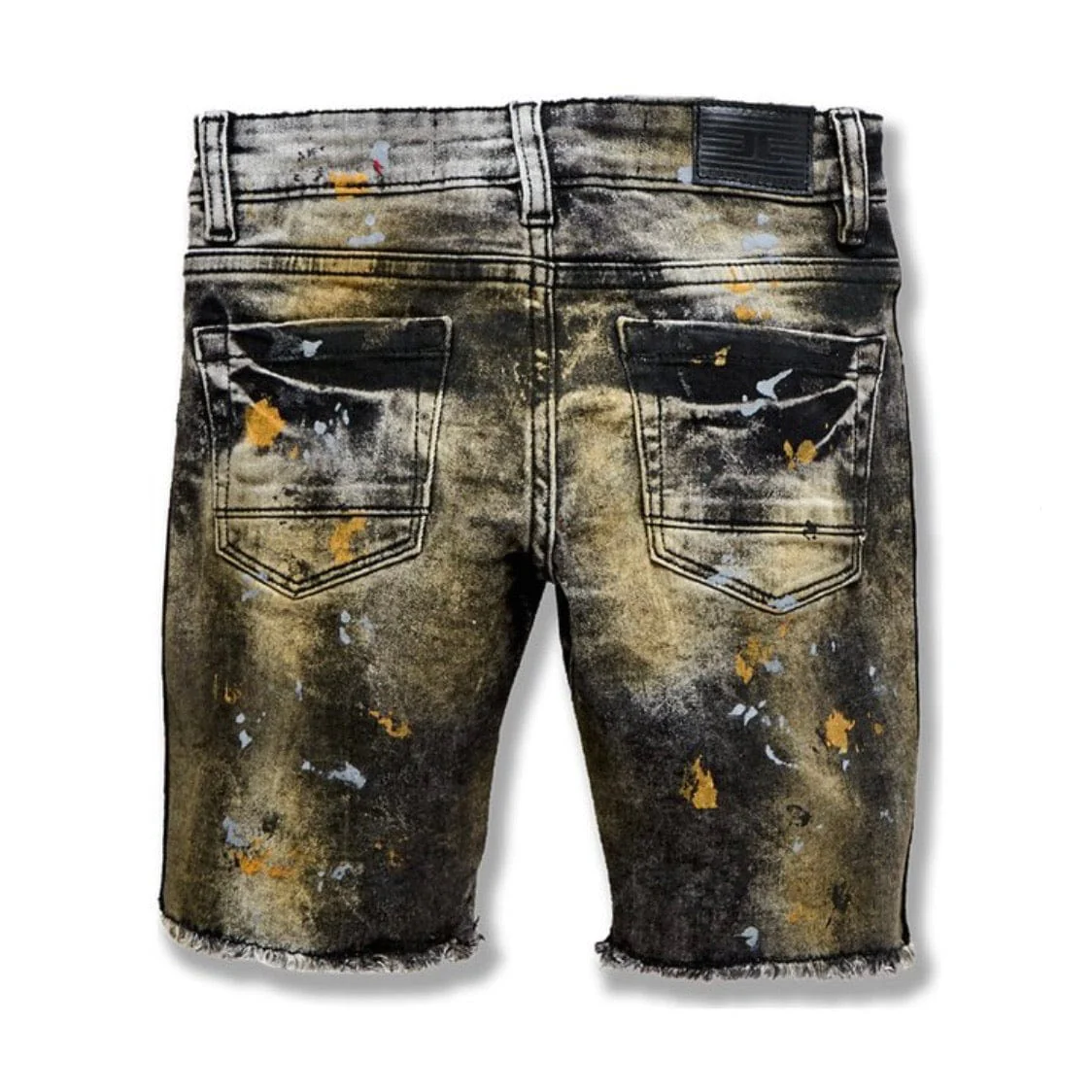 Juniors Jordan Craig Sparta Striped Denim Shorts (Gold) J3168SB - Image 2