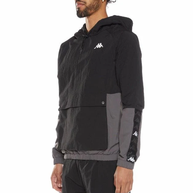 Kappa 222 Banda Edonin Anorak Jacket (Black/Grey/White) 341574 - Image 2