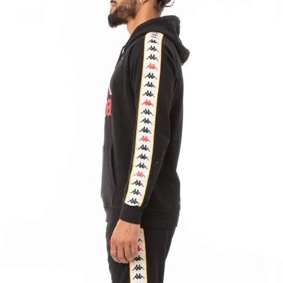 Kappa 222 Banda Hurtado 3 Hoodie (Black-Red/Yellow-Gold) - Image 2