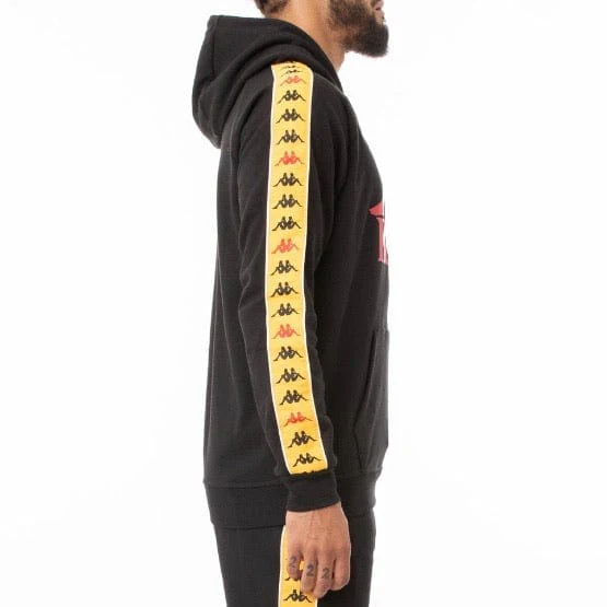 Kappa 222 Banda Hurtado 3 Hoodie (Black-Red/Yellow-Gold) - Image 3