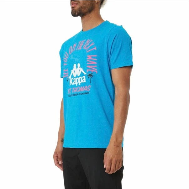 Kappa Authentic Aelous T Shirt (Blue/White/Pink) 33146IW - Image 2
