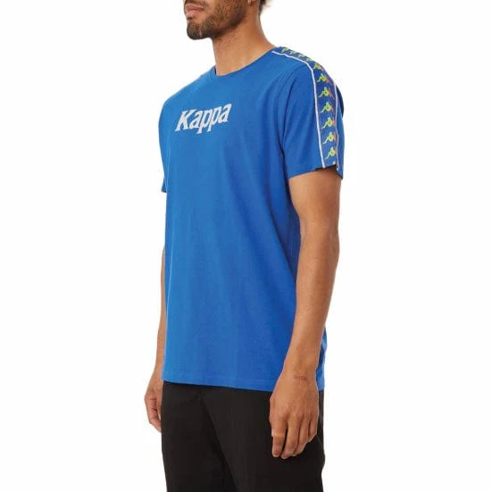 Kappa Authentic Bendoc T Shirt (Blue/Lime-Orange/Grey) 37155NW - Image 2