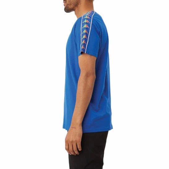Kappa Authentic Bendoc T Shirt (Blue/Lime-Orange/Grey) 37155NW - Image 3