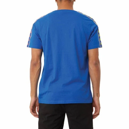 Kappa Authentic Bendoc T Shirt (Blue/Lime-Orange/Grey) 37155NW - Image 4