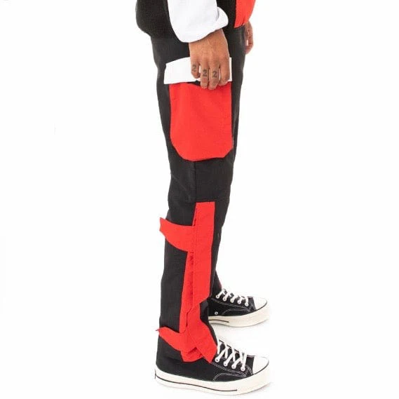 Kappa Authentic Hike Utility Bender 2 Woven Pants (Black/Red/White) - Image 2