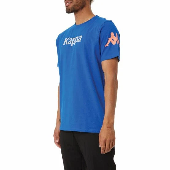 Kappa Authentic Paroo T Shirt (Blue/Lime-Orange/Grey) 34155EW - Image 2