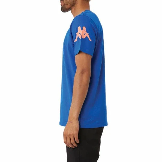 Kappa Authentic Paroo T Shirt (Blue/Lime-Orange/Grey) 34155EW - Image 3