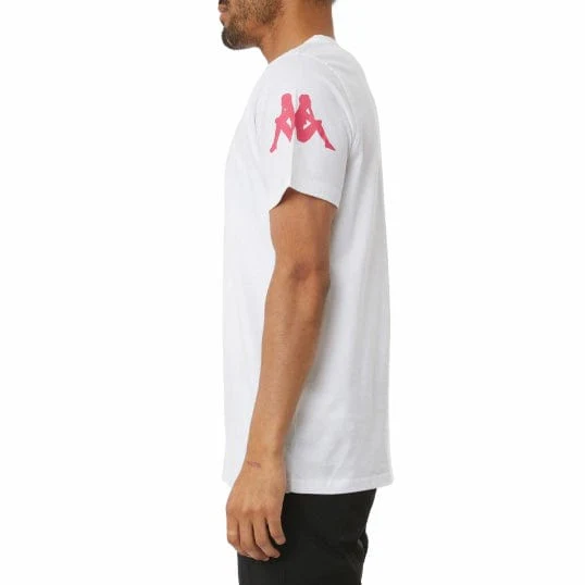 Kappa Authentic Paroo T Shirt (White/Fuchsia-Blue/Yellow) 34155EW - Image 3